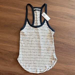 Abercrombie & Fitch Black and White Striped Tank Top